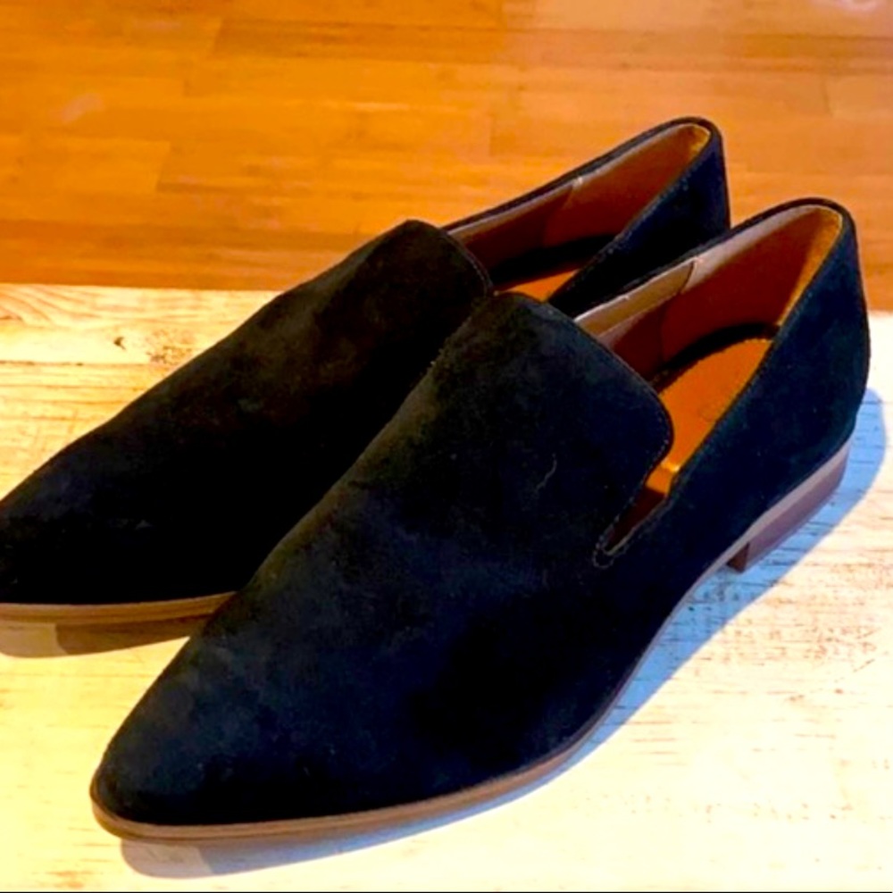 Franco Sarto Black Suede Loafers-Like New!